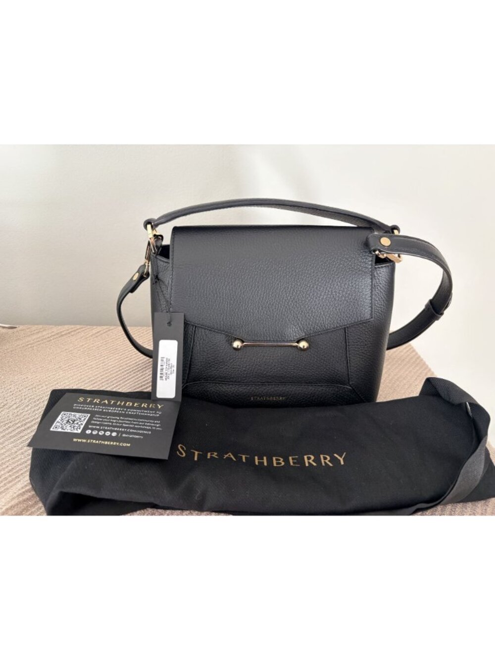 Strathberry Mosaic Bag Black Large Size New with Tags - Picture 10 of 11